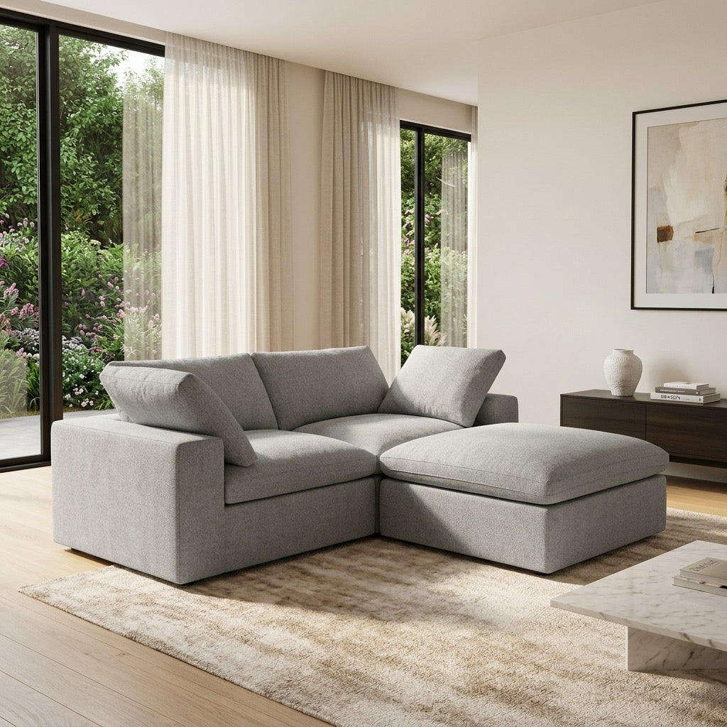 Gray 3 piece  Cloud Couch Modular Sofa