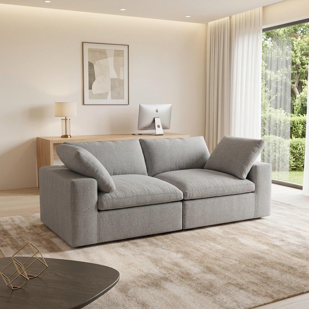 Gray 3 piece  Cloud Couch Modular Sofa