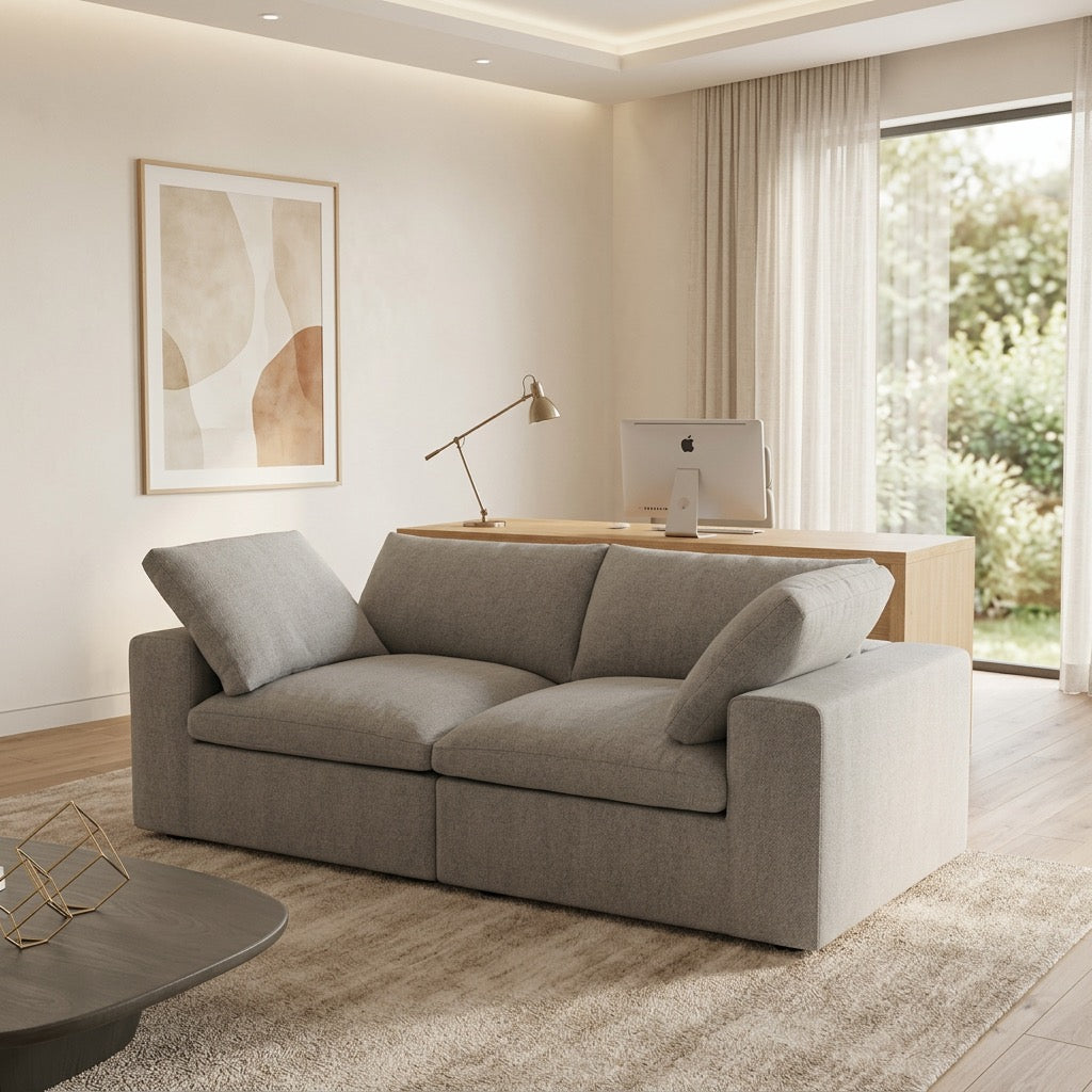 Gray 3 piece  Cloud Couch Modular Sofa