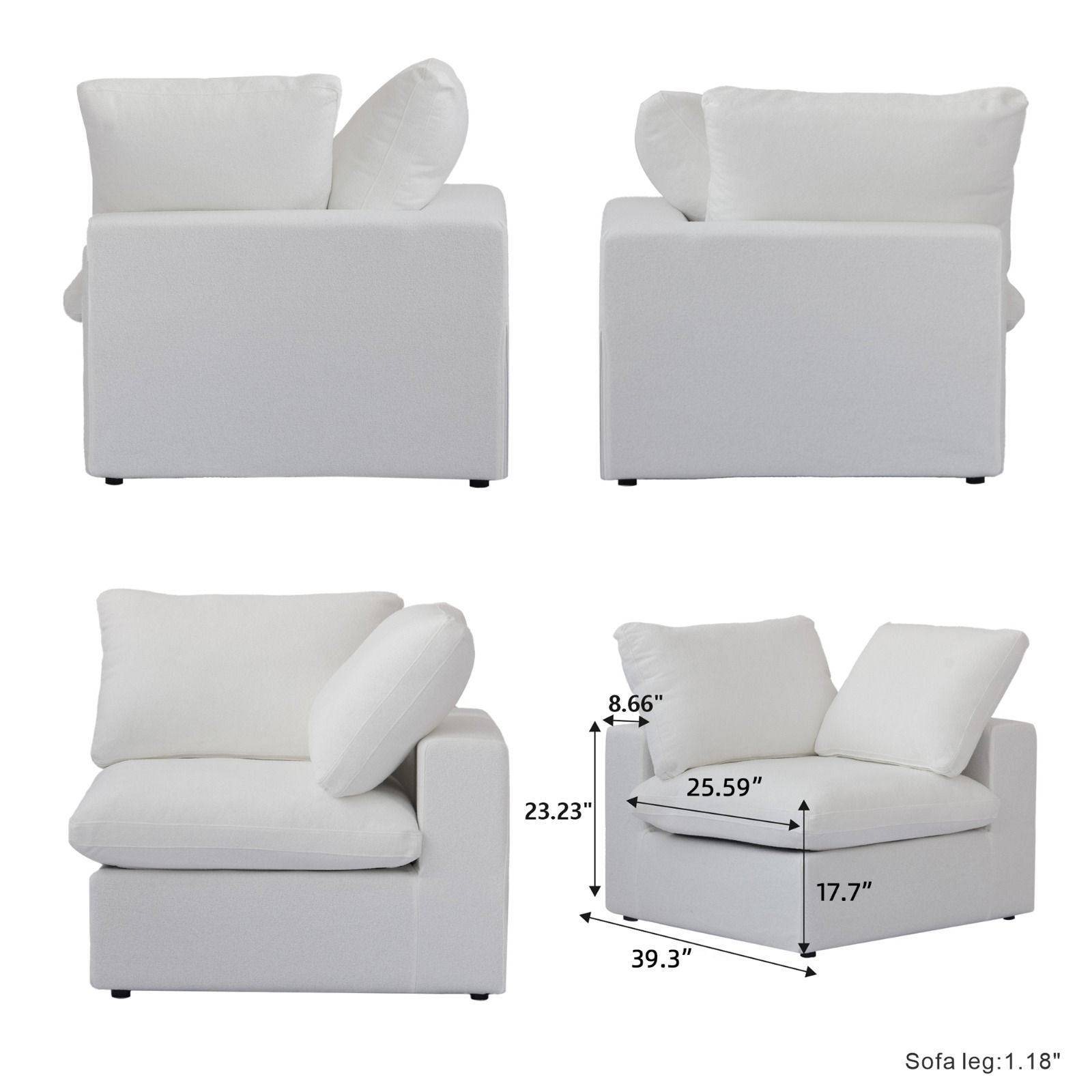 4-Piece Cloud Couch Modular Sofa